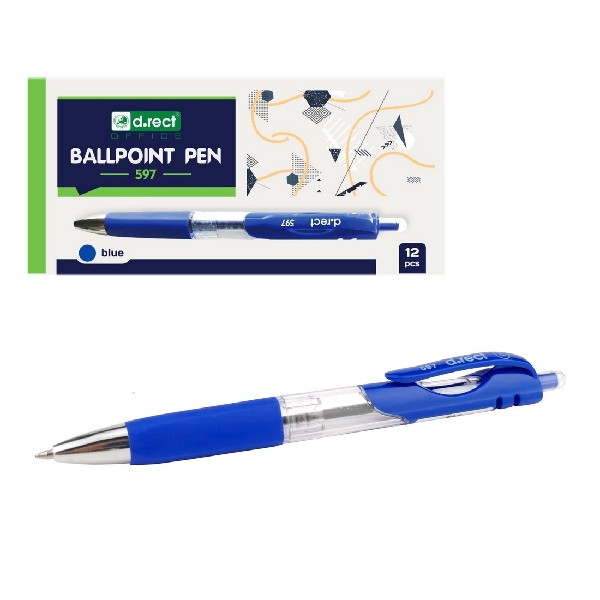Picture of BALLPOINT PEN D.RECT 597 BLUE 12pcs