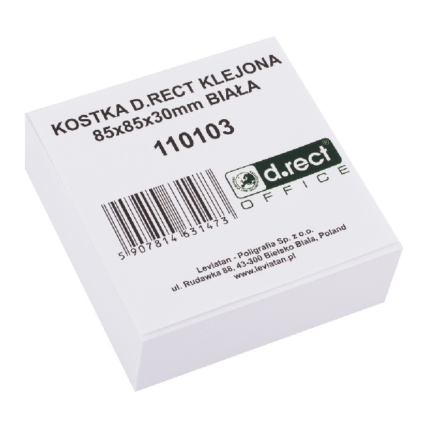 Picture of CUBE D.RECT 85x85x30mm GLUED WHITE