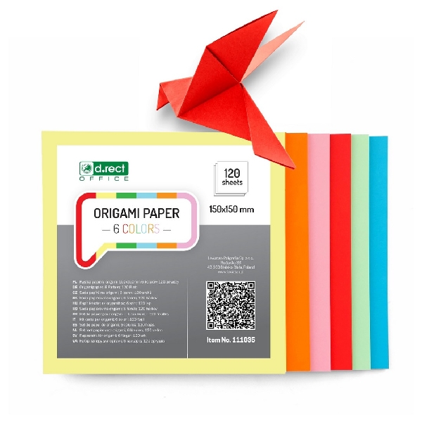 Obrazek KOSTKA ORIGAMI 150x150mm 6 KOLORÓW 120 ARKUSZY