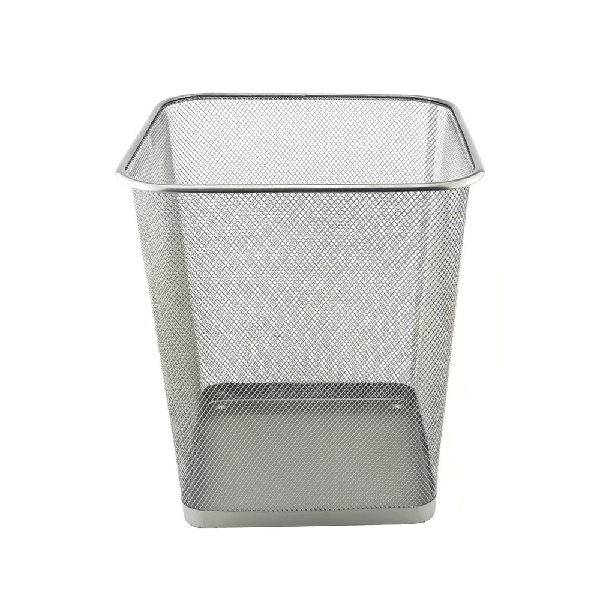 Picture of WASTEBIN D.RECT SQUARE SILVER MESH 18L