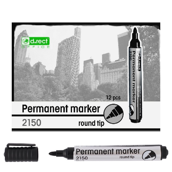Picture of MARKER D.RECT 2150 BT PERM.BLACK 12pcs