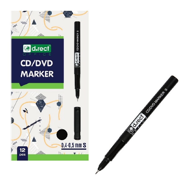 Picture of MARKER D.RECT CD 0.4-0.5 S BLACK 12pcs