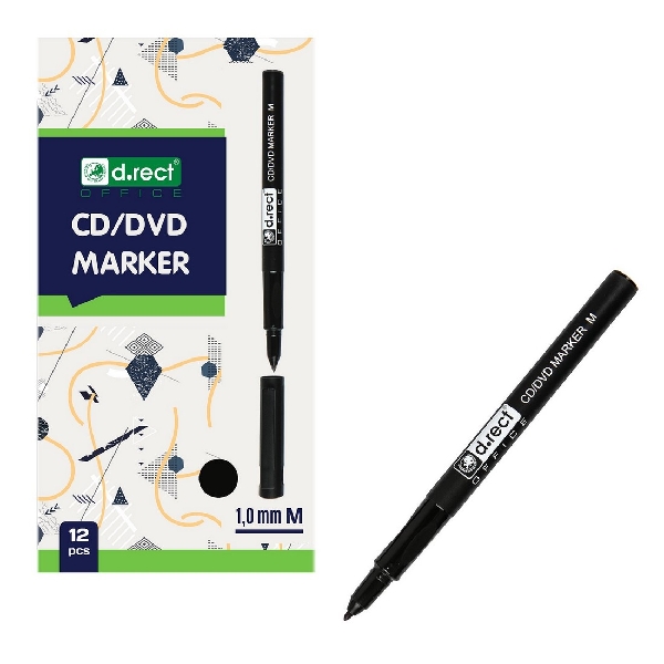 Obrazek MARKER D.RECT CD 1.0 M CZARNY 12szt