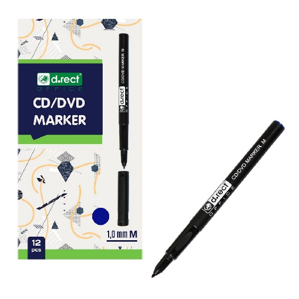 Obrazek MARKER D.RECT CD 1.0 M NIEBIESKI 12szt