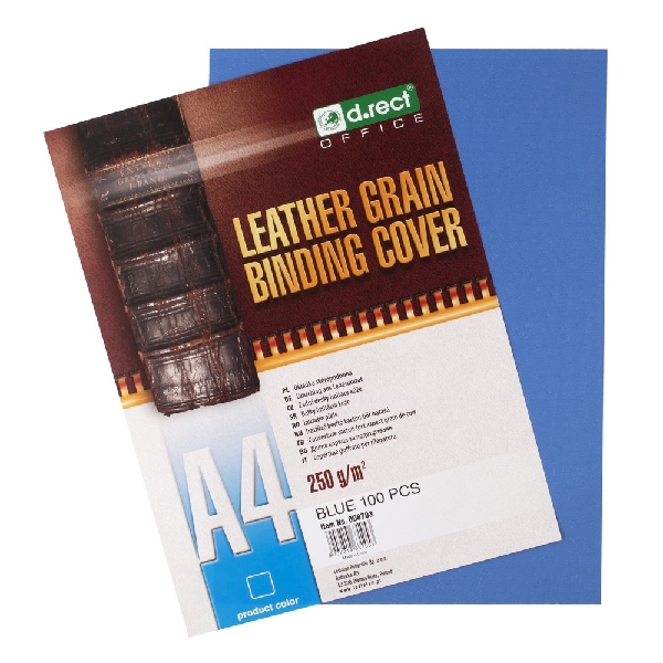 Picture of COVER D.RECT LEATHER-GRAIN A4 BLUE 100sheets