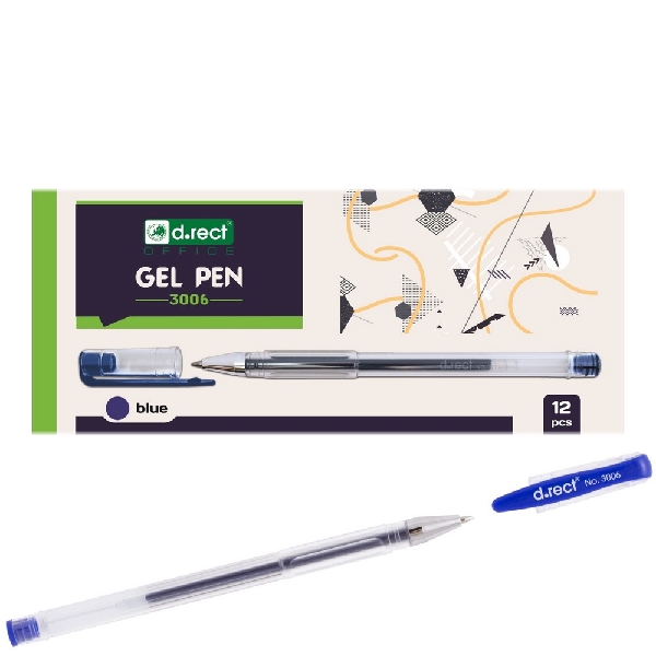 Picture of GEL PEN D.RECT 3006 BLUE 12pcs