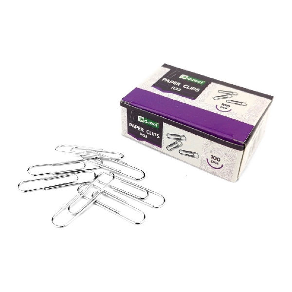 Picture of PAPER CLIPS D.RECT R 33mm METAL a'100 10pcs