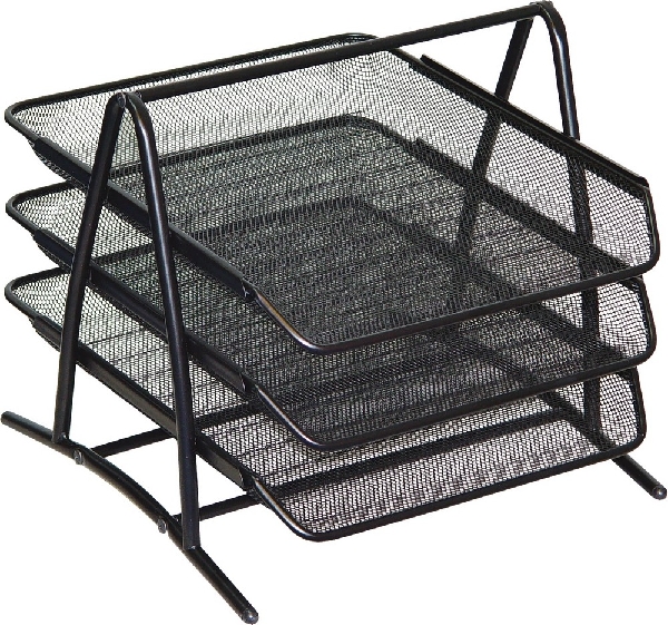 Picture of MESH 3-TIER DOCUMENT TRAY BLACK