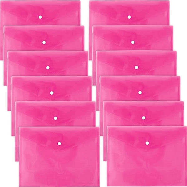 Picture of FILE BAG D.RECT 5530 A4 PP PINK 12pcs