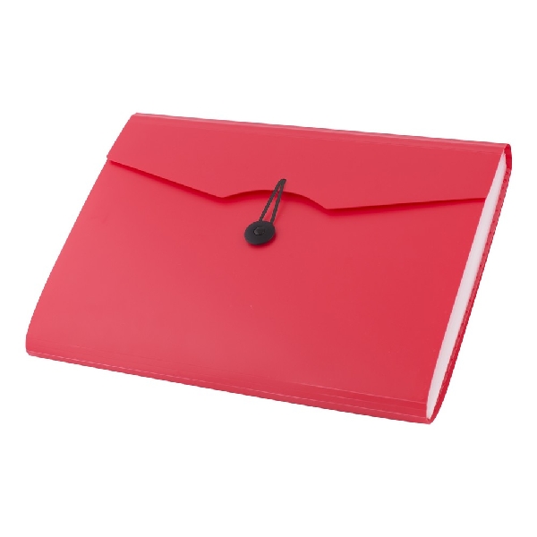 Picture of EXPANDING FILE BAG D.RECT 5580 A4 RED 12-P