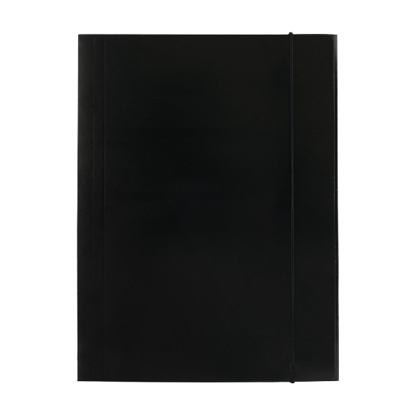 Picture of PAPER ACTION FILE WITH FASTENER D.RECT 300g BLACK 25pcs