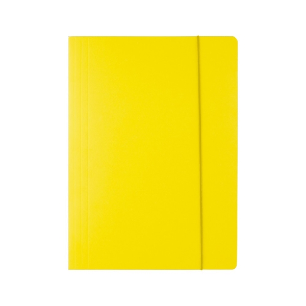 Picture of PAPER ACTION FILE WITH FASTENER D.RECT 300g YELLOW 25pcs