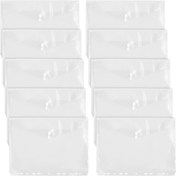 Picture of FILE BAG D.RECT 11-HOLES TRANSPARENT WHITE 10pcs