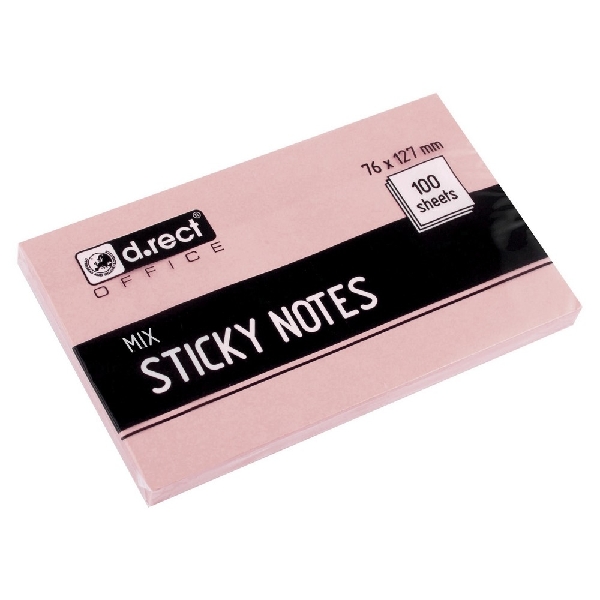 Obrazek NOTES SAMOPRZYLEPNY D.RECT 76x127mm MIX KOLOR