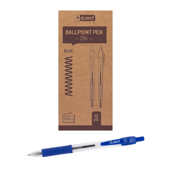 Picture of BALLPOINT PEN D.RECT 294 BLUE 12pcs