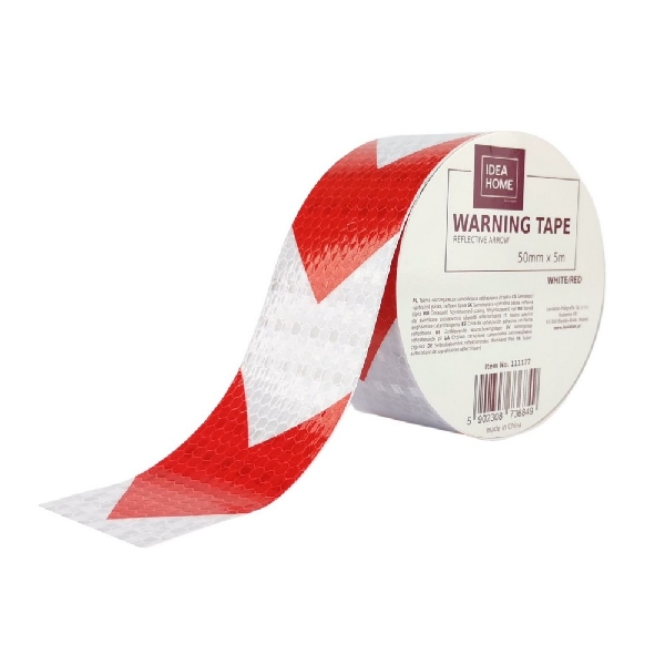 Picture of WARNING TAPE IH 50mm x 5m REFLECTIVE WHITE/RED ARROW