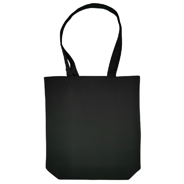 Obrazek TORBA BAWEŁNIANA 220g 380x420x10 POSZERZANA Z USZAMI BEZ NADRUKU 5szt CZARNY