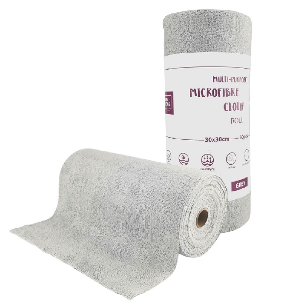 Picture of MULTI-PURPOSE MICROFIBRE CLOTH IH ROLL 30x30cm a'50 GREY