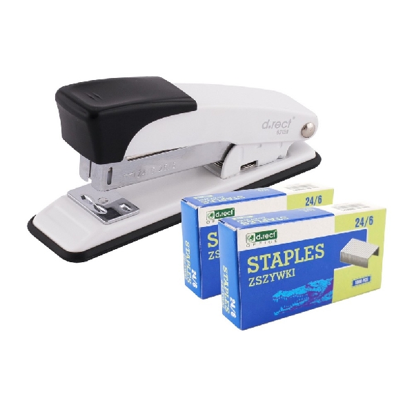 Picture of SET D.RECT STAPLER 0315A WHITE+ STAPLES a'2