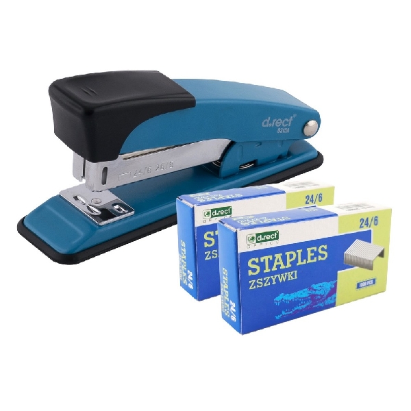 Picture of SET D.RECT STAPLER 0315A BLUE + STAPLES a'2