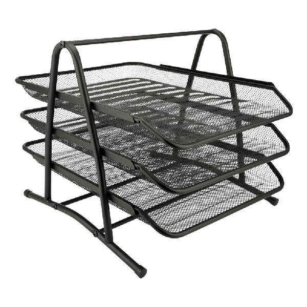Picture of MESH 3-TIER DOCUMENT TRAY BLACK